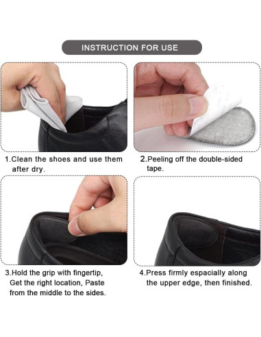 Protectores de Talón Dr. Foot - 2 Pares Cojín Antideslizante Negro
