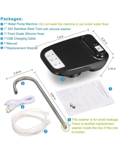 Dispensador de Agua Eléctrico YIK TUNG 3.8-18.9L USB Recargable