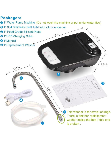 Dispensador de Agua Eléctrico YIK TUNG 3.8-18.9L USB Recargable Dispensador de Agua Eléctrico YIK TUNG 3.8-18.9L USB Recargable