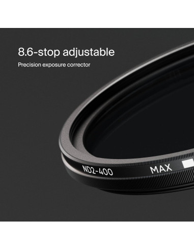 Filtro de Lente ND Variable Urth ND2-400 37mm 1-8.6 Stops