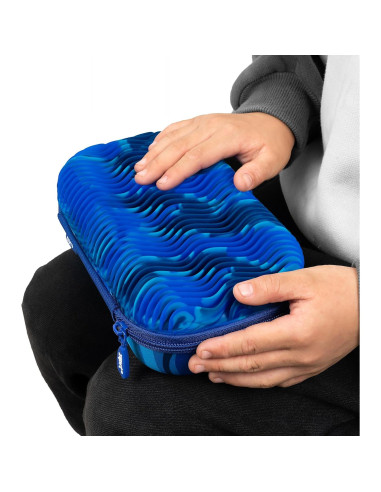 Estuche de Lápices Wavy ZIPIT para Niños - Silicona Sensorial Azul