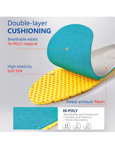 3 Pares de Plantillas Amortiguadoras XINIFOOT para Hombres