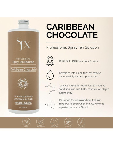 SunFX Spray Bronceador Natural 1L Medio Verano Chocolate