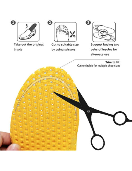 Plantillas Transpirables XINIFOOT 3 Pares Ajustables para Hombres Plantillas Transpirables XINIFOOT 3 Pares Ajustables para Hombres