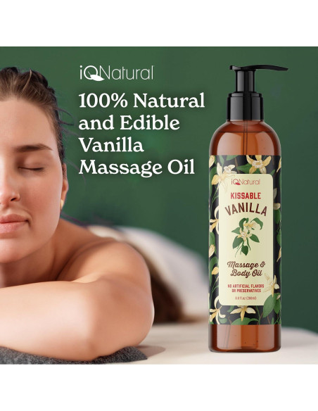 Aceite de Masaje Comestible IQ Natural 226.8g Vainilla Coco Aceite de Masaje Comestible IQ Natural 226.8g Vainilla Coco