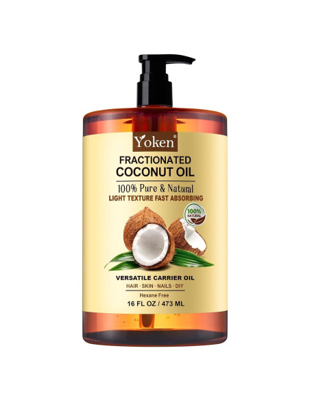 Aceite de Coco Fraccionado Yoken 500 ml - Hidratante Piel y Cabello Aceite de Coco Fraccionado Yoken 500 ml - Hidratante Piel y Cabello
