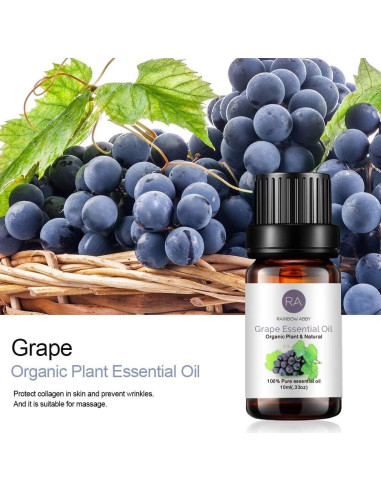 Aceite Esencial de Uva 100% Puro Orgánico 10ml - Rainbow Abby