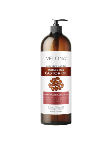 Aceite de Ricino Rojo Velona 946 ml 100% Puro Prensado en Frío