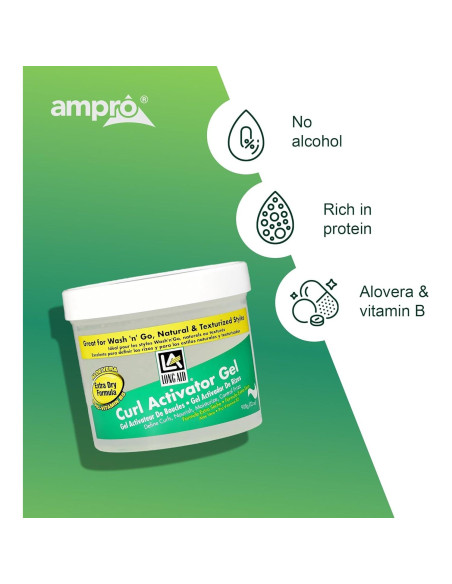 Gel Activador de Rizos Ampro Long-Aid 907g - Aloe Vera y Vitaminas Gel Activador de Rizos Ampro Long-Aid 907g - Aloe Vera y Vitaminas