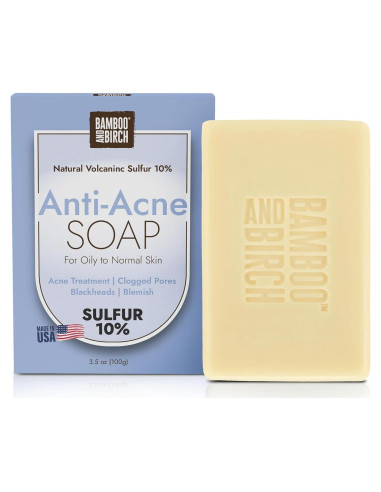 Jabón de Azufre Bamboo & Birch 10% 99.22 g Tratamiento Acné
