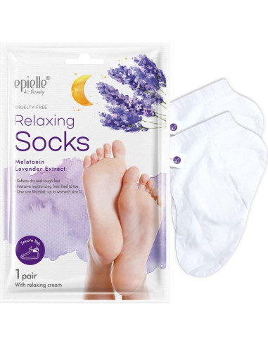 Mascarillas Hidratantes para Pies Epielle 6 Pares - Melatonina y Lavanda