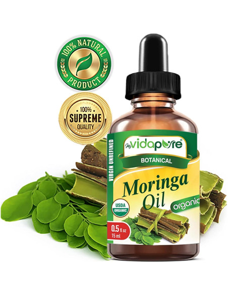 Aceite de Moringa Orgánico MyVidaPure 15 ml Puro Virgen Antienvejecimiento Aceite de Moringa Orgánico MyVidaPure 15 ml Puro Virgen Antienvejecimiento