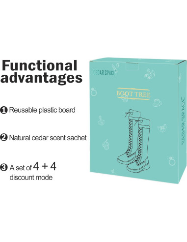 Formas para Botas Altas de Mujer - 2 Pares de Madera de Cedro