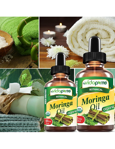 Aceite de Moringa Orgánico MyVidaPure 15 ml Puro Virgen Antienvejecimiento