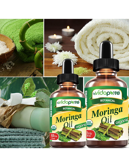 Aceite de Moringa Orgánico MyVidaPure 15 ml Puro Virgen Antienvejecimiento Aceite de Moringa Orgánico MyVidaPure 15 ml Puro Virgen Antienvejecimiento
