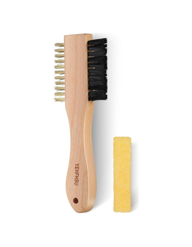 Kit de limpieza de gamuza YEHFHSU 2 piezas cepillo y borrador