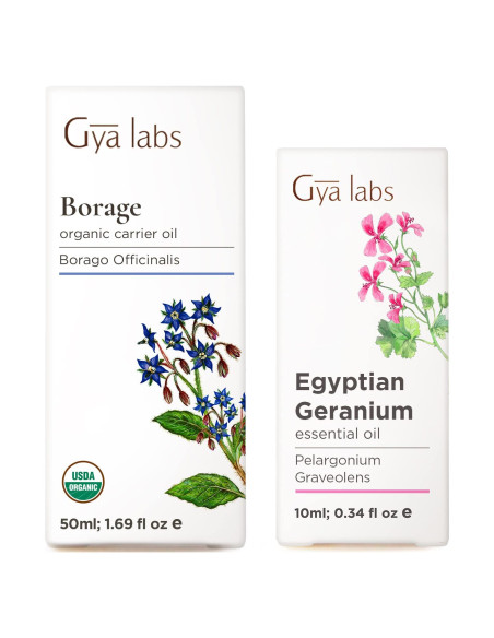 Set de Aceites Esenciales Gya Labs: Borraja 50ml + Geranio 10ml Set de Aceites Esenciales Gya Labs: Borraja 50ml + Geranio 10ml