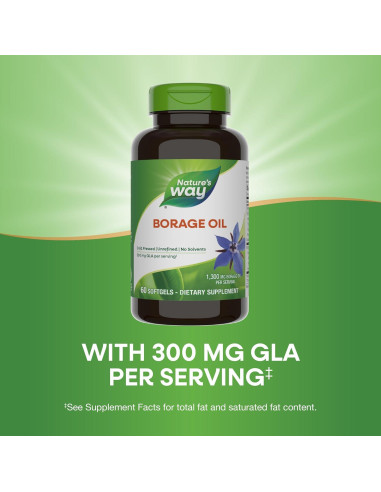 Aceite de Borraja Nature's Way 300 mg GLA 60 Gelatinas Blandas