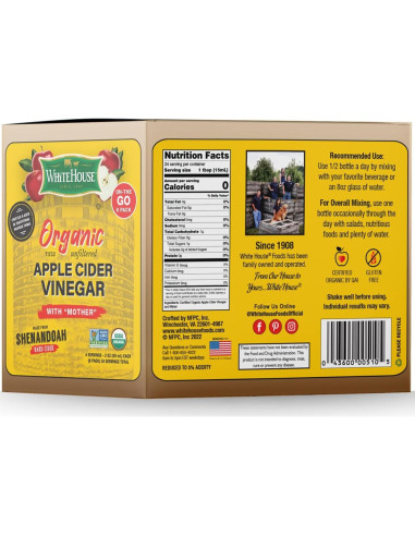 Vinagre de Sidra de Manzana Orgánico White House 24x59ml