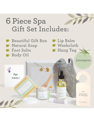 Conjunto de Regalo de Spa Lizush Lemongrass 6 Piezas para Mujeres