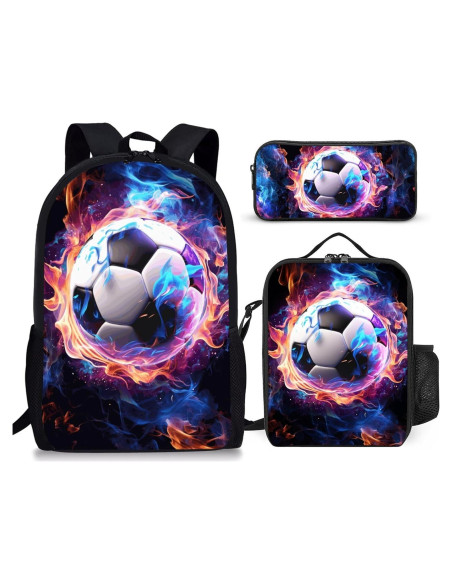 Conjunto de Mochila Escolar Fútbol 3 Piezas 17" con Lonchera Conjunto de Mochila Escolar Fútbol 3 Piezas 17" con Lonchera