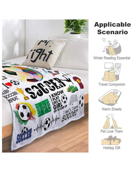 Manta de Fútbol JEBROWN 127x102cm Franela Suave y Ligera Manta de Fútbol JEBROWN 127x102cm Franela Suave y Ligera