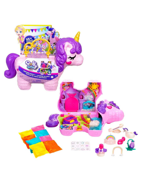 Polly Pocket Set de Juego Fiesta de Unicornio con 2 Muñecas y 25 Accesorios Polly Pocket Set de Juego Fiesta de Unicornio con 2 Muñecas y 25 Accesorios