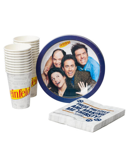 Set de Fiesta Seinfeld 60 Piezas Silver Buffalo - Platos, Vasos y Servilletas Set de Fiesta Seinfeld 60 Piezas Silver Buffalo - Platos, Vasos y Servilletas