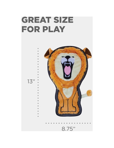 Juguete de perro de peluche Outward Hound Tough Seamz León Mediano