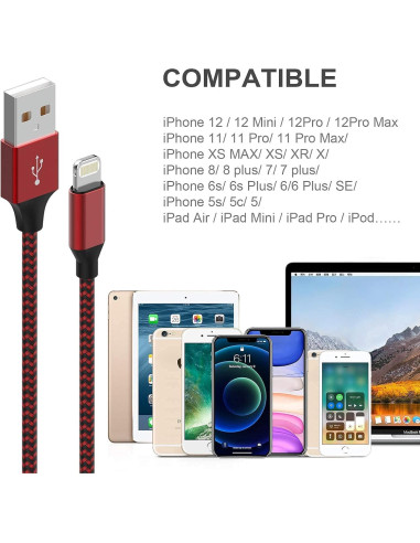 Cable de Carga Rápida MUXA Lightning 10.36m Trenzado Nylon