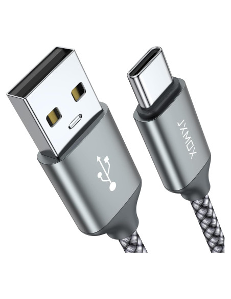 Cable USB Tipo C JXMOX 1m Trenzado 3.1A Carga Rápida 2-Pack Cable USB Tipo C JXMOX 1m Trenzado 3.1A Carga Rápida 2-Pack