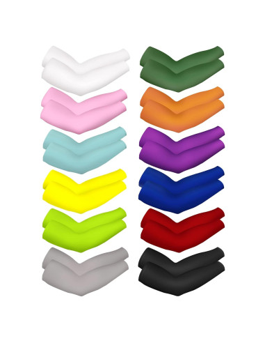 Mangas de Protección UV Unisex Bememo - 12 Pares Multicolor
