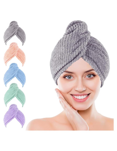 Toalla de Secado para Cabello Kldnkig Microfibra 25x65 cm 5 Unidades