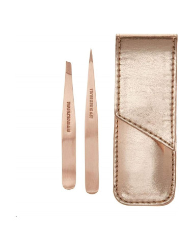 Juego de Pinzas Tweezerman Petite Slant y Point Oro Rosa