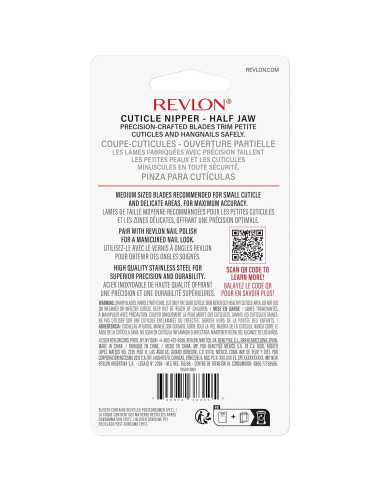 Cortaúñas de Cutícula Revlon Media Mandíbula Acero Inoxidable