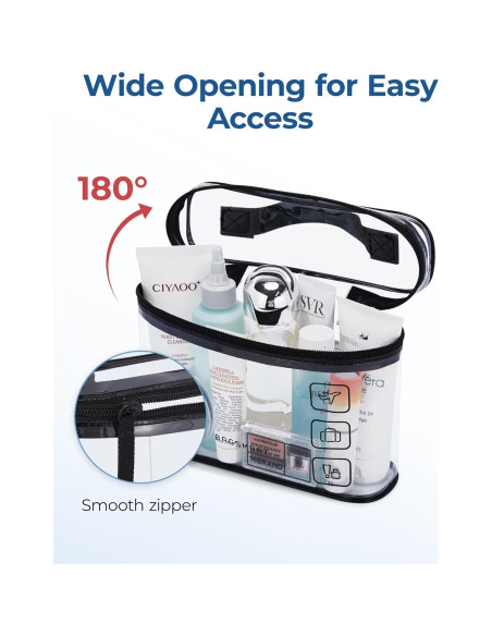 Bolsa de Aseo de Viaje BAGSMART 2 Piezas Transparente TSA Bolsa de Aseo de Viaje BAGSMART 2 Piezas Transparente TSA
