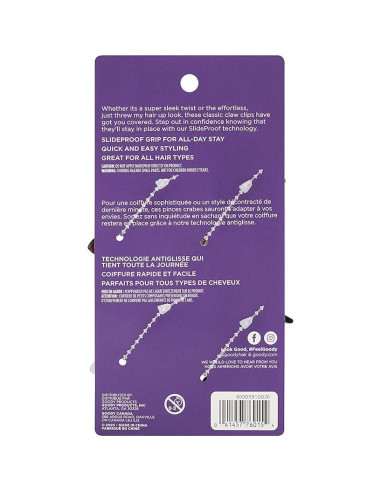 Clips de Garra Medianos Goody SlideProof - 4 Unidades Neutros