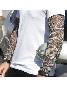2 Mangas de Tatuaje Nylon Elástico Adulto Punk Rocker Halloween 2