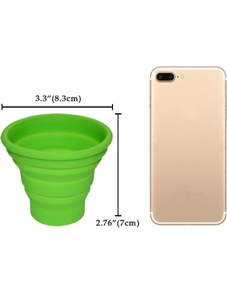 Taza Plegable de Silicona Ecoart Verde 150 ml para Camping Taza Plegable de Silicona Ecoart Verde 150 ml para Camping