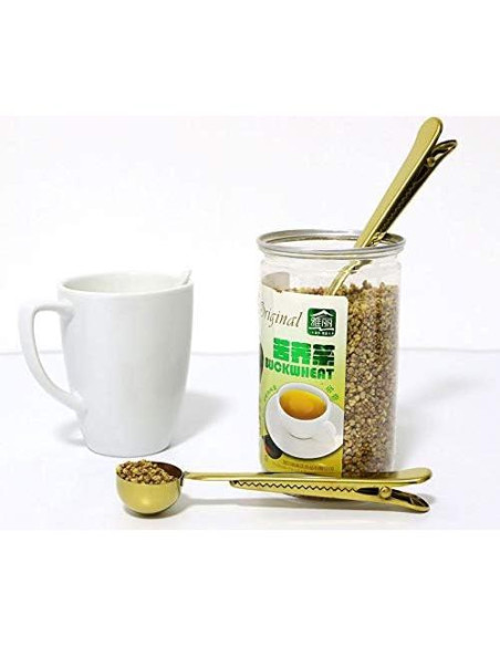 10 Cucharones de Acero Inoxidable 2 en 1 con Clip para Café 10 Cucharones de Acero Inoxidable 2 en 1 con Clip para Café