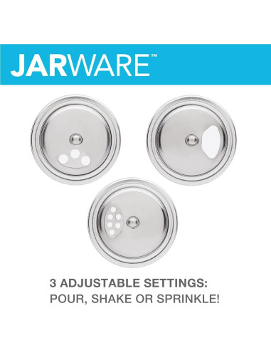 Tapa de Especias Jarware Acero Inoxidable Boca Ancha