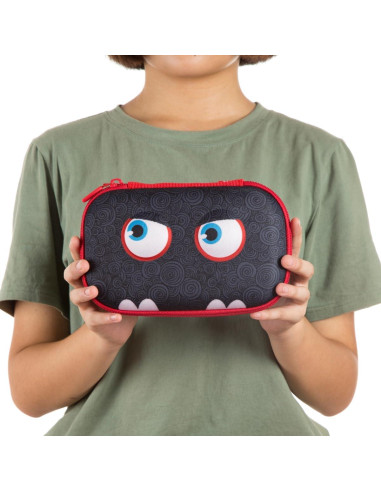 Estuche de lápices ZIPIT Wildlings negro 21x13.5x7.5 cm