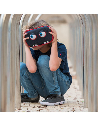 Estuche de lápices ZIPIT Wildlings negro 21x13.5x7.5 cm