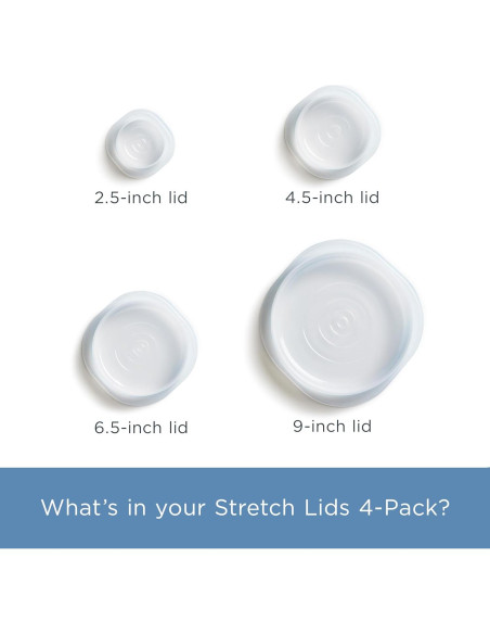 Tapa de Silicona Reutilizable Stasher 4-Pack Transparente Tapa de Silicona Reutilizable Stasher 4-Pack Transparente