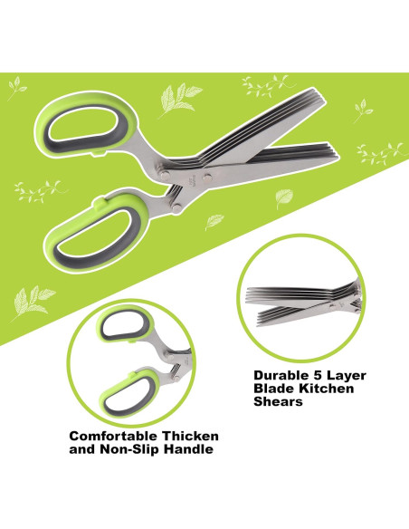 Tijeras de Cocina LUVCOSY de Acero Inoxidable 5 Cuchillas Tijeras de Cocina LUVCOSY de Acero Inoxidable 5 Cuchillas