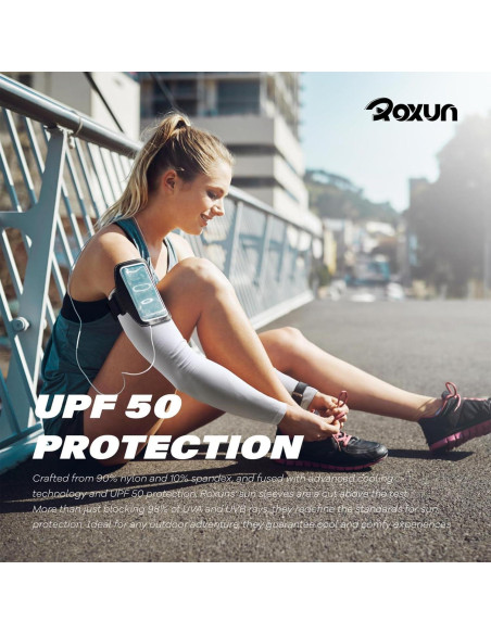 Mangas para brazos Roxun UV 50+ refrescantes 4 pares Mangas para brazos Roxun UV 50+ refrescantes 4 pares