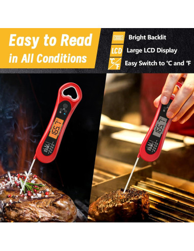 Termómetro Digital de Carne Biison con Abrebotellas y Retroiluminación