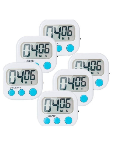 Paquete de 6 Temporizadores Digitales de Cocina LinkDm - Blanco