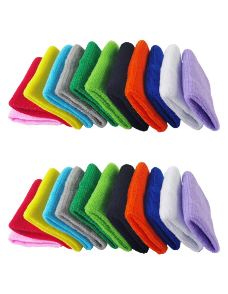 Muñequera Deportiva NSBELL 12 Pares Algodón Multicolor 8x8cm Muñequera Deportiva NSBELL 12 Pares Algodón Multicolor 8x8cm