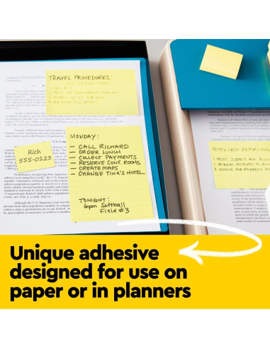Notas Post-it Amarillo Canario 3.49 x 4.76 cm 24 blocs
